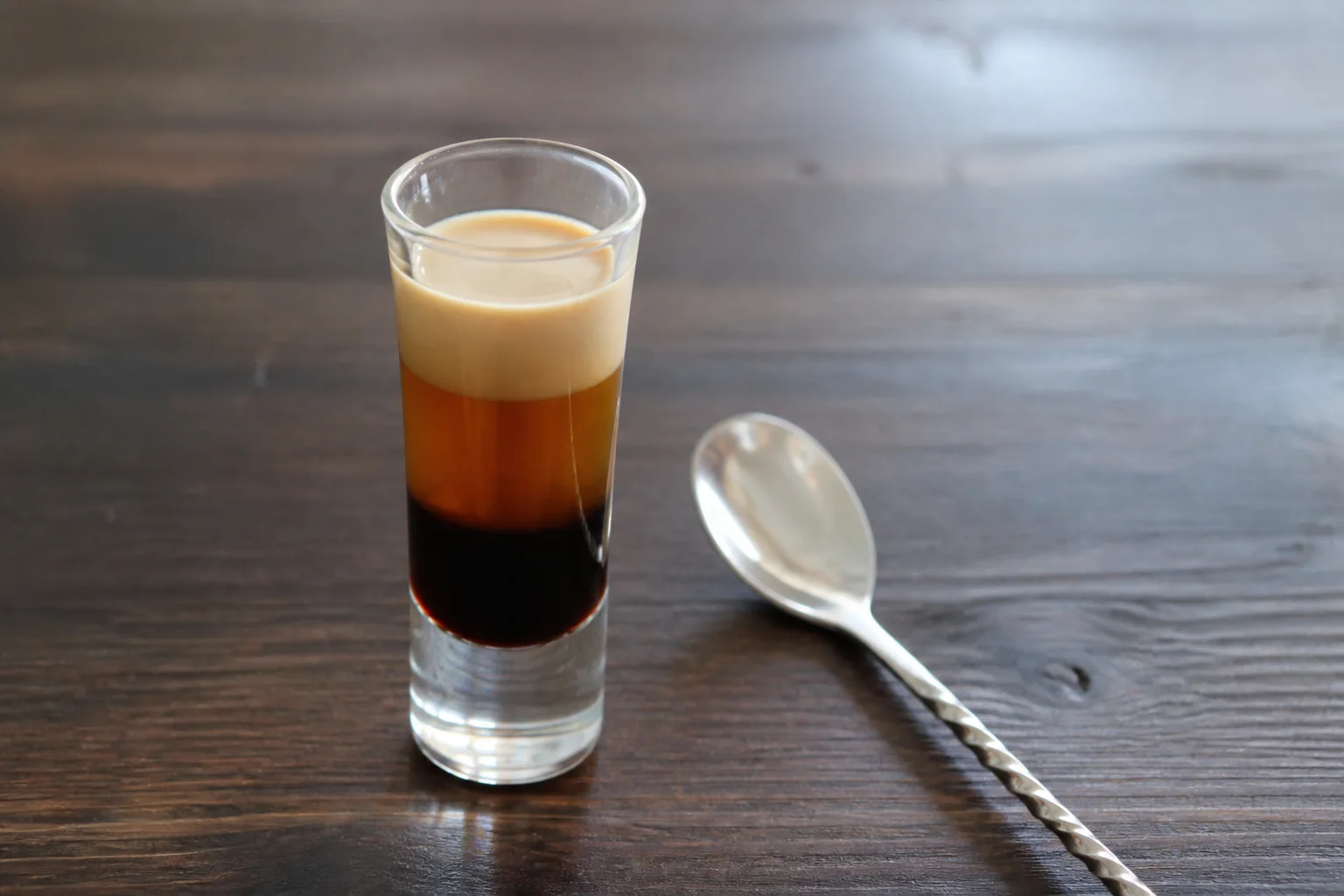 Layered cocktail with density bands