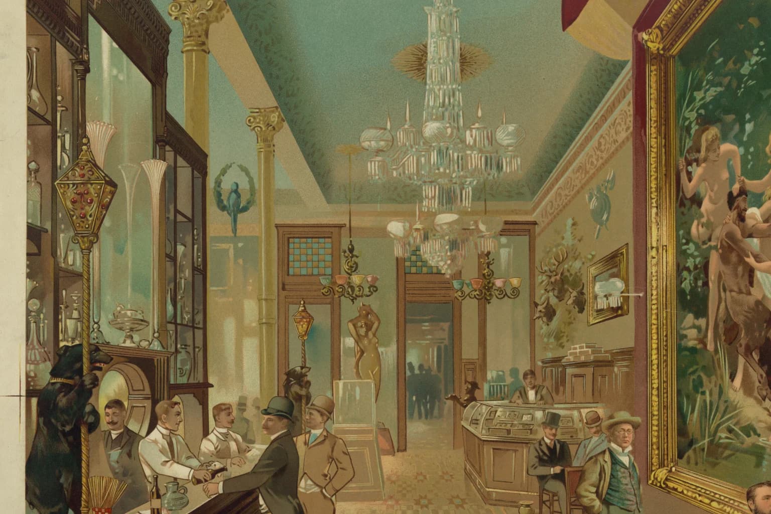 Hoffman House bar, New York, 1880s — a Gilded Age American bar where rye was the usual pour