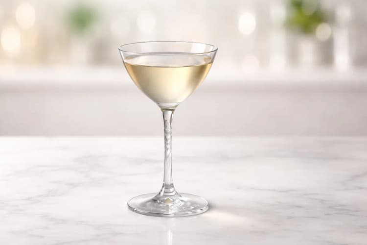 An Angel Face in a Nick & Nora glass with no garnish.