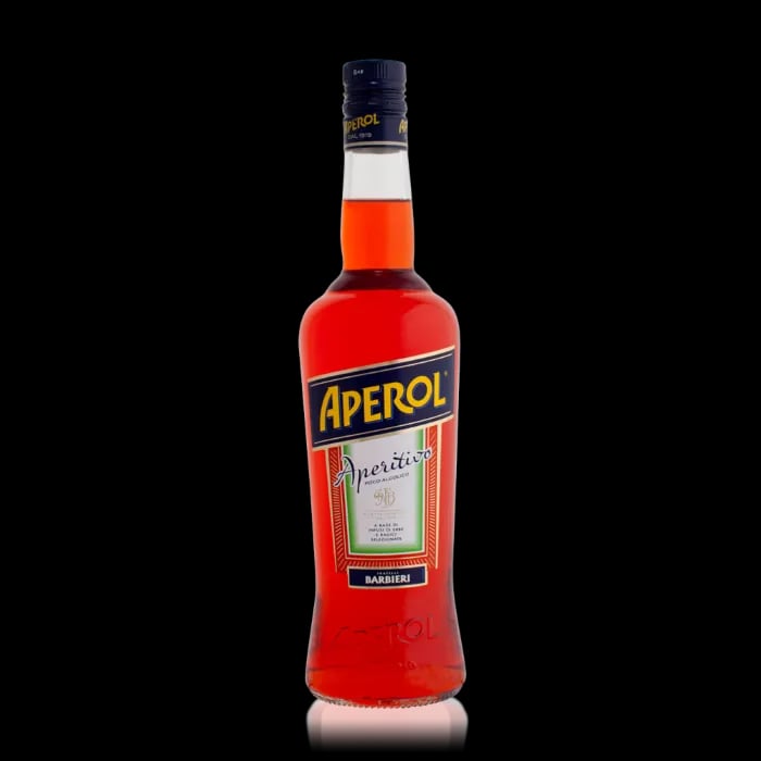 Aperol bottle used in cocktails
