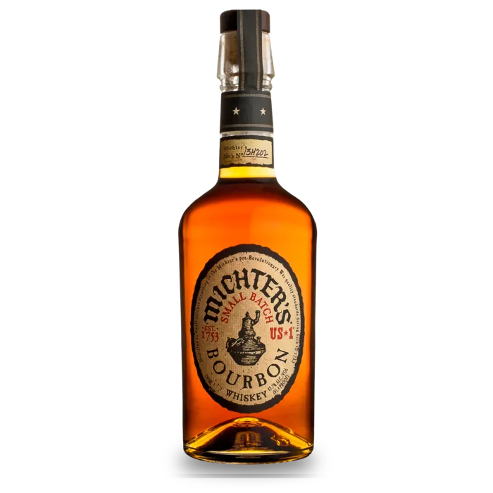 Bourbon bottle used in cocktails