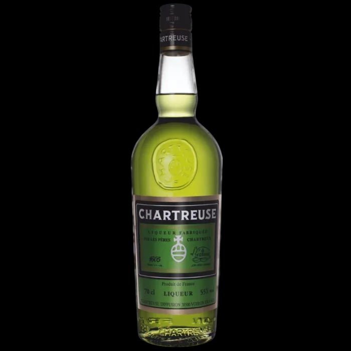 Green Chartreuse bottle used in cocktails