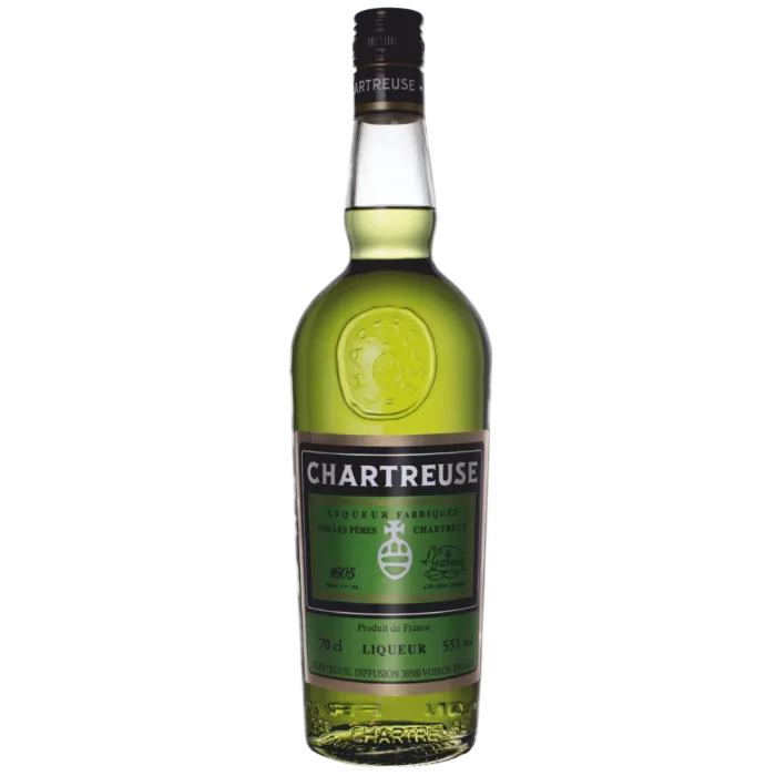 Green Chartreuse bottle used in cocktails