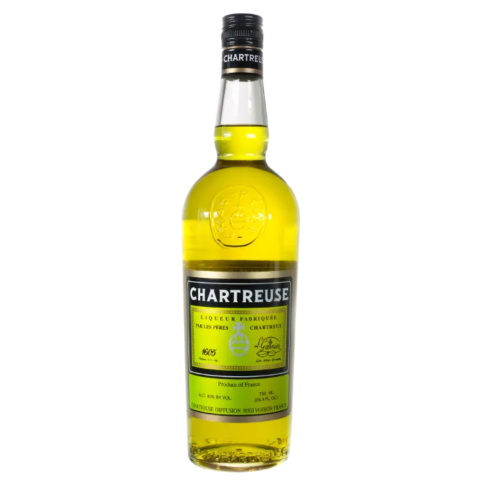 Yellow Chartreuse bottle used in cocktails